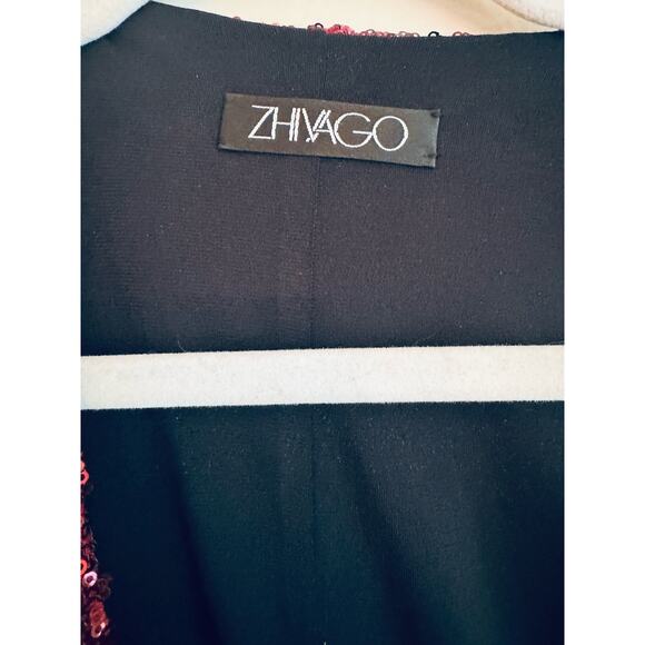 Zhivago burgundy sequins Kinsey Wrap Dress size 8/ M - Picture 8 of 11